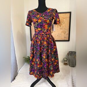 LulaRoe floral Amelia dress size XS